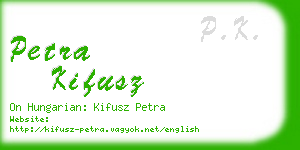 petra kifusz business card